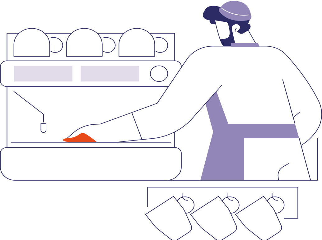 Illustration einer putzenden Person